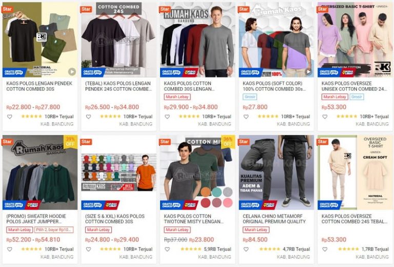 Rekomendasi Toko Kaos Di Shopee Terlengkap Dan Termurah