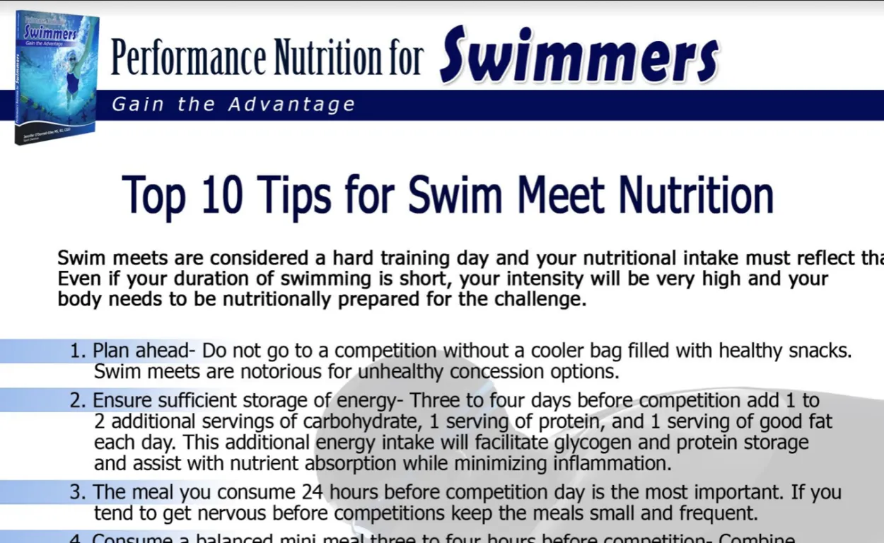 Nutrition for Swimmers: Eating for Performance and Recovery