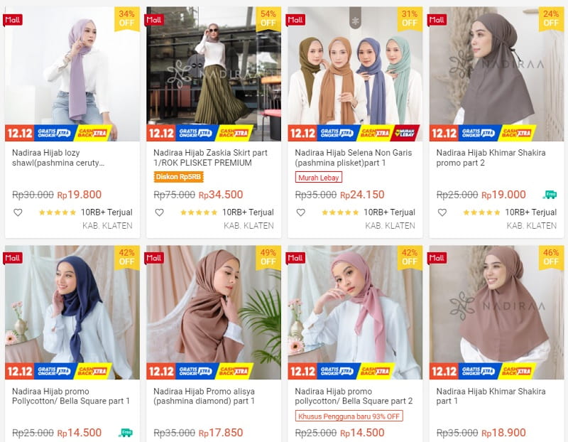 Rekomendasi Toko Hijab di Shopee
